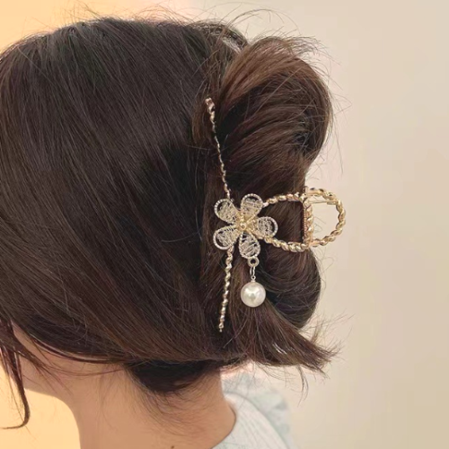 高級感溢れる より輝く スウィート 上品 人気 ビーズ 気質 メタル 髪留め ヘアクリップ