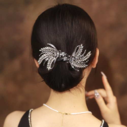 「花・植物」シンプル ラインストーン SNS大人気アイテム登場 ヘアクリップ 巻き毛 ビーズ ヘアアクセサリー