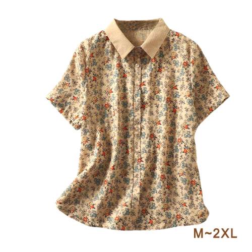 【Ⅿ～2XL】花柄　半袖　かわいい　夏　シャツ