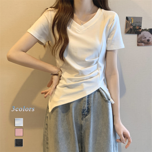 超人気 ファッション 半袖 Vネック ランダムティアード Tシャツ 大人カジュアル fashion ootd 夏コーデ ファッション coordinateコーディネート 夏服 カジュアルコーデ 今日のコーデ 大人コーデ レディース